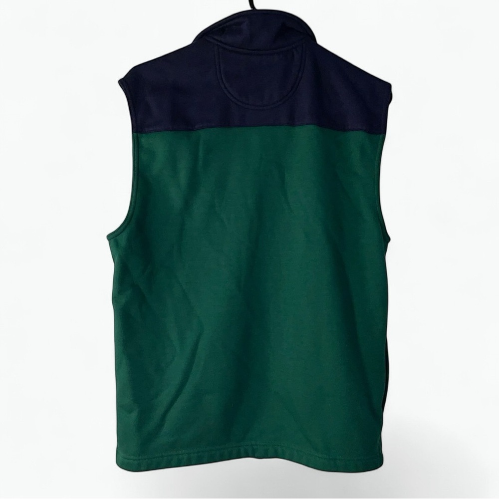 IZOD Advantage Performance Vest Green Navy Full Zip Stretch Size M - Picture 7 of 9